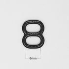 Black 6mm Metal Bra Strap Slides And Rings Good Hardness