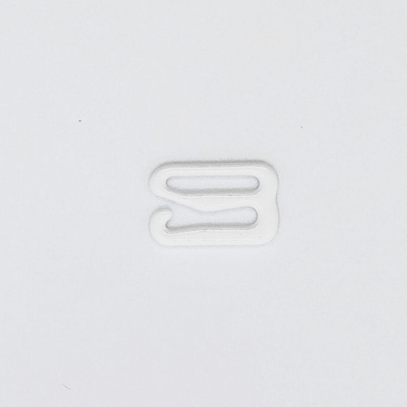 White Eco Friendly Nylon Coated Metal Bra Hooks 12mm